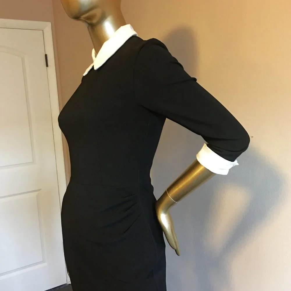 THE PRETTY DRESS COMPANY "Uma" Contrast Collar Pencil Dress     UK 8 = US size 4 - Picture 5 of 14
